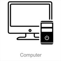 ordinateur et portable icône concept vecteur
