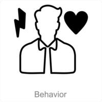 comportement et content icône concept vecteur