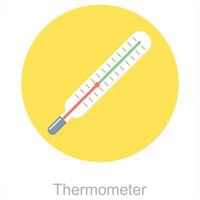 thermomètre et fièvre icône concept vecteur