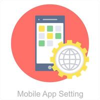 mobile app réglage et mobile icône concept vecteur