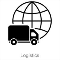 logistique et un camion icône concept vecteur