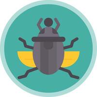 scarabée plat multi cercle icône vecteur