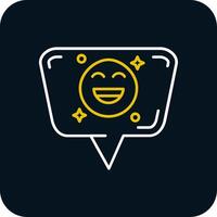 emoji ligne Jaune blanc icône vecteur