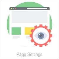 page réglages et page icône concept vecteur