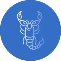 Scorpion pente ligne cercle icône vecteur
