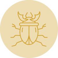 scarabée ligne Jaune cercle icône vecteur