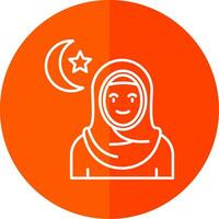 musulman ligne rouge cercle icône vecteur