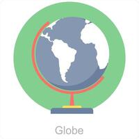 globe et Terre icône concept vecteur