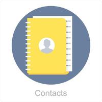 Contacts et S'inscrire icône concept vecteur