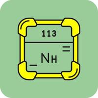 nihonium rempli Jaune icône vecteur