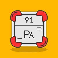 protactinium rempli ombre icône vecteur