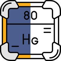 Mercure rempli moitié Couper icône vecteur