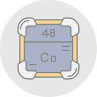 cadmium ligne rempli lumière cercle icône vecteur