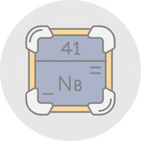 niobium ligne rempli lumière cercle icône vecteur