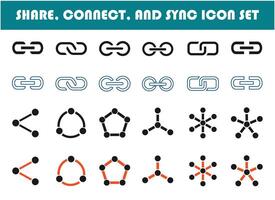 partager et synchroniser icône ensemble. vecteur
