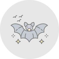 chauve souris ligne rempli lumière cercle icône vecteur