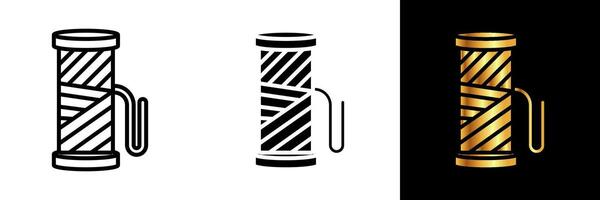 un icône représentant une bobine de fil de discussion, symbolisant le fondation de couture et travaux d'aiguille. vecteur