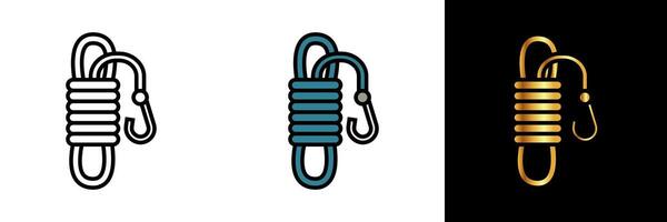 randonnée corde icône, un icône représentant une randonnée corde, symbolisant sécurité, soutien, et escalade dans Extérieur aventures. vecteur