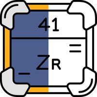 zirconium rempli moitié Couper icône vecteur