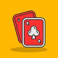 poker rempli ombre icône vecteur