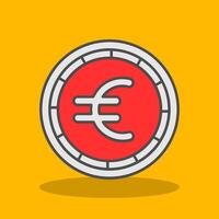 euro rempli ombre icône vecteur