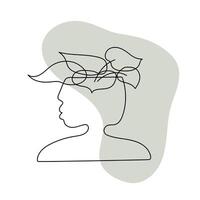 boho stylisé main tiré fleur dans une vase dans le style de une tête ou affronter. élément pour logo, affaires carte, brochure vecteur