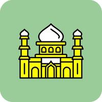 mosquée rempli Jaune icône vecteur