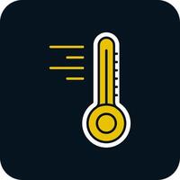 icône de deux couleurs de glyphe de thermomètre vecteur