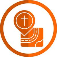 église glyphe Orange cercle icône vecteur