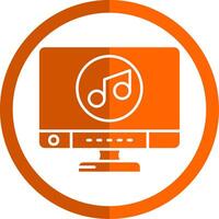 la musique glyphe Orange cercle icône vecteur