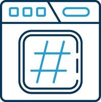 hashtag ligne bleu deux Couleur icône vecteur