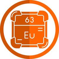 europium glyphe Orange cercle icône vecteur