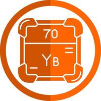 ytterbium glyphe Orange cercle icône vecteur