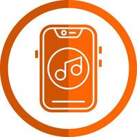 la musique glyphe Orange cercle icône vecteur
