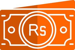 roupie glyphe Orange cercle icône vecteur