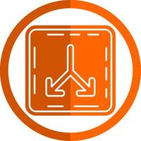 Divisé glyphe Orange cercle icône vecteur
