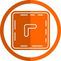 chevron glyphe Orange cercle icône vecteur