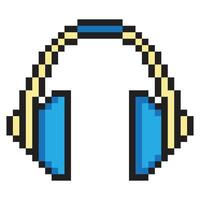 casque de musique avec pixel art style vecteur