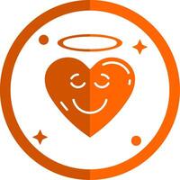 ange glyphe Orange cercle icône vecteur