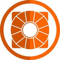 soutien glyphe Orange cercle icône vecteur