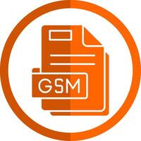 gsm glyphe Orange cercle icône vecteur