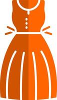 robe d'été glyphe Orange cercle icône vecteur