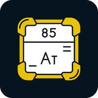 astatine glyphe deux Couleur icône vecteur