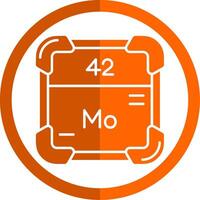 molybdène glyphe Orange cercle icône vecteur