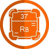 rubidium glyphe Orange cercle icône vecteur