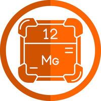 magnésium glyphe Orange cercle icône vecteur