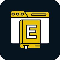 icône de deux couleurs de glyphe d'ebook vecteur