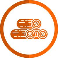 bois glyphe Orange cercle icône vecteur