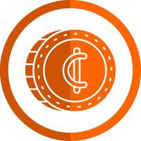 cédis glyphe Orange cercle icône vecteur