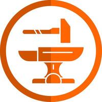 marteau glyphe Orange cercle icône vecteur